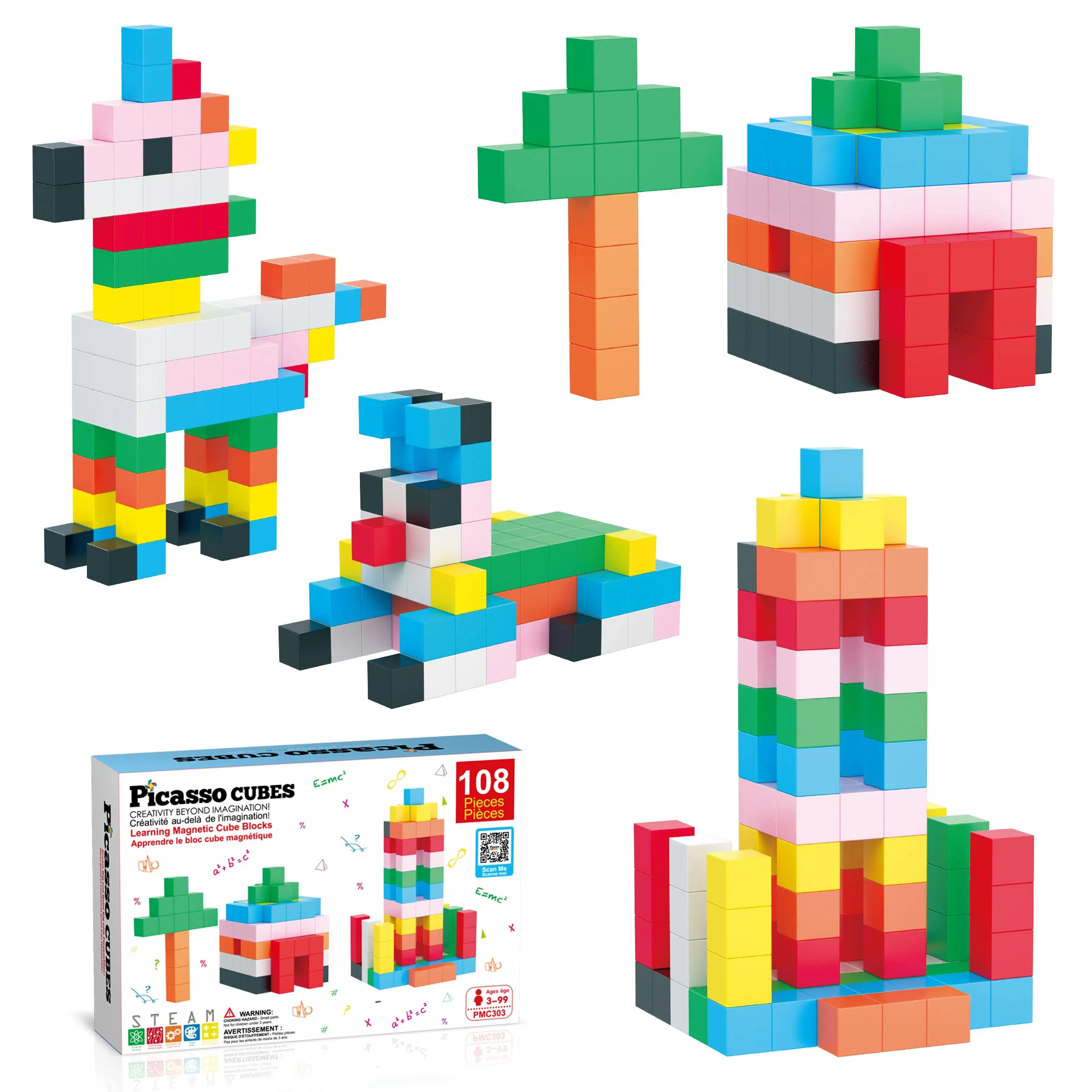 1.2" 108 Piece Magnet Building Cubes