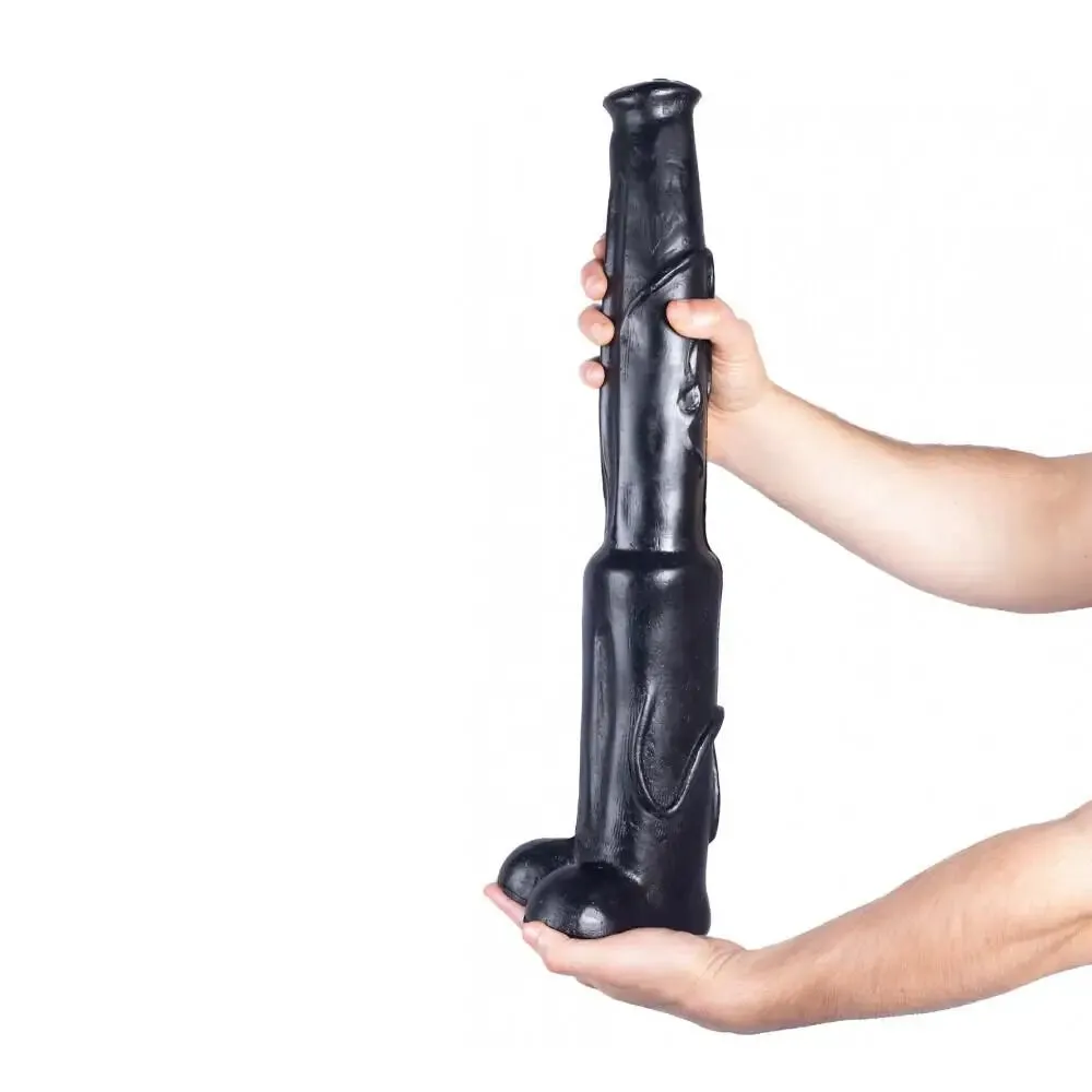 20-inch Extra Large Black Realistic Dildo with Sturdy Base