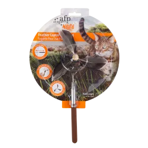 AFP Feather Copter Cat Wand - Brown