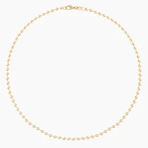 Alexa Leigh - 3mm Gold Ball Chain Necklace in Yellow Gold 14"