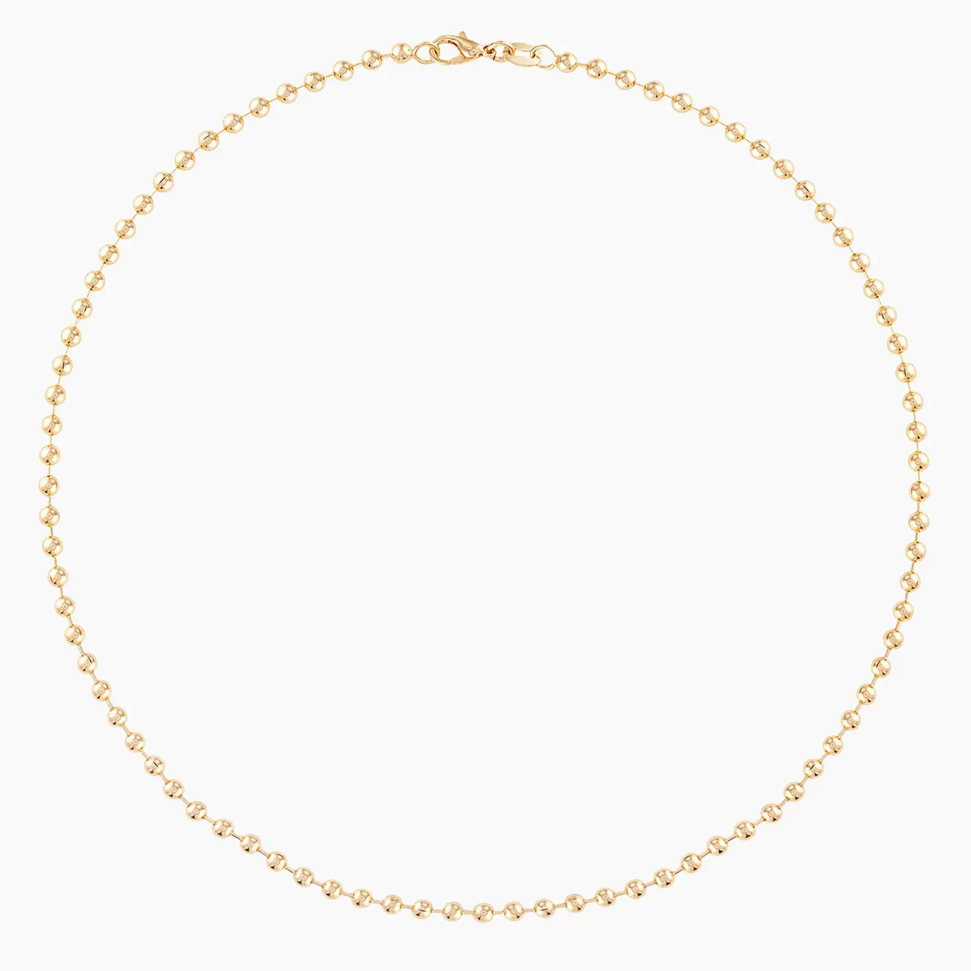 Alexa Leigh - 3mm Gold Ball Chain Necklace in Yellow Gold 14"