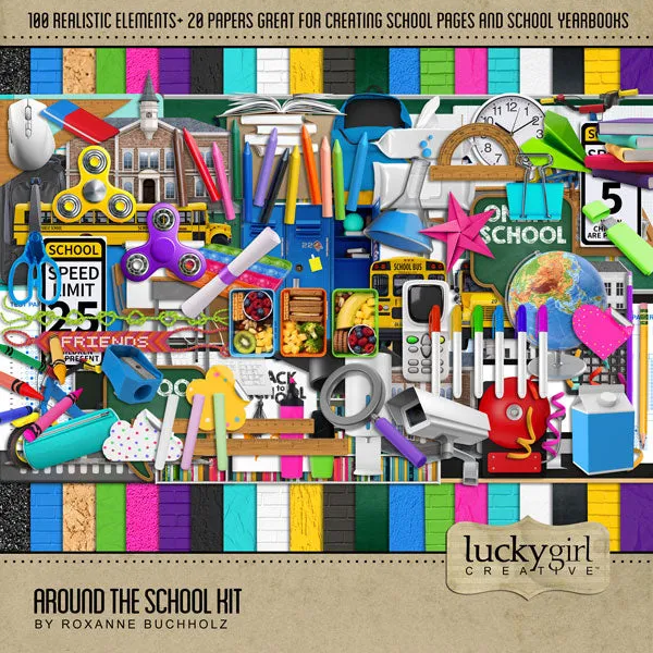 Around the School Digital Scrapbook Kit