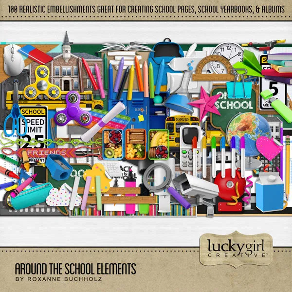 Around the School Mega Digital Scrapbook Bundle