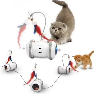 Automatic Sensor Cat Toys Interactive Smart Robotic Electronic Feather Teaser Self-Playing