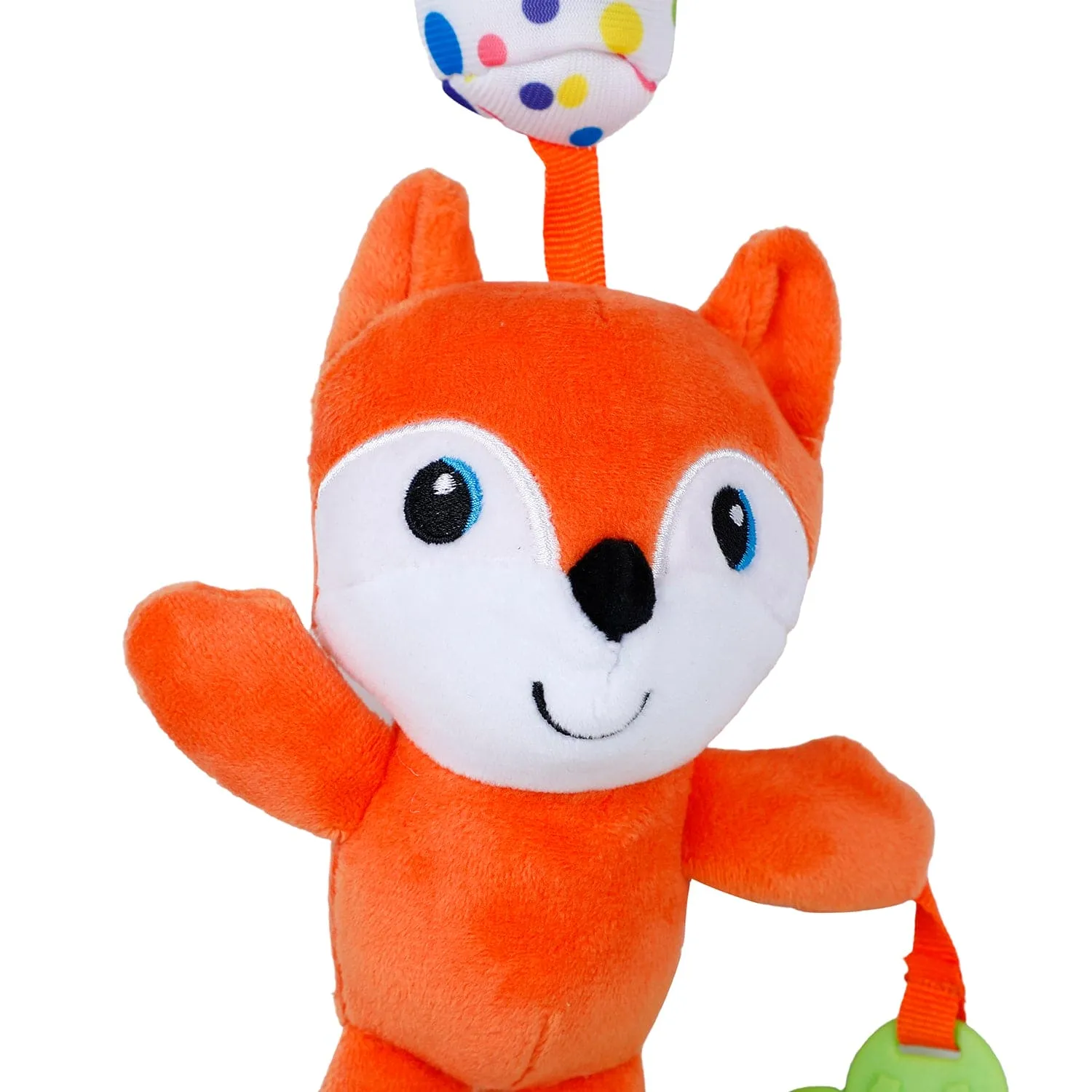 Baby Moo Fox Sensory Wind Chime Hanging Toy With Teether - Orange