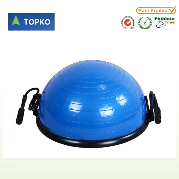 Balance Ball Trainer Half Yoga Exercise Ball with Resistance Bands and Foot Pump for Yoga Fitness Home Gym Workout