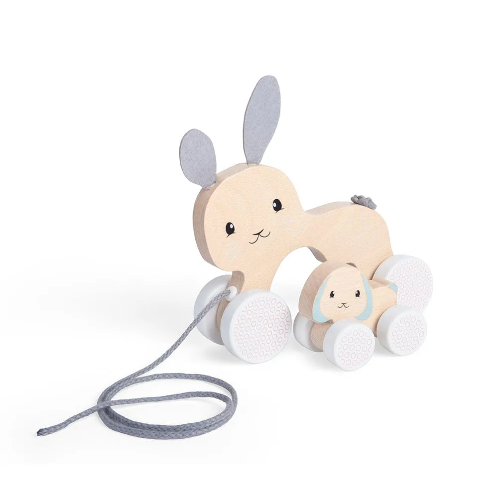 Bigjigs Toys Wooden Pull Along Bunny & Baby