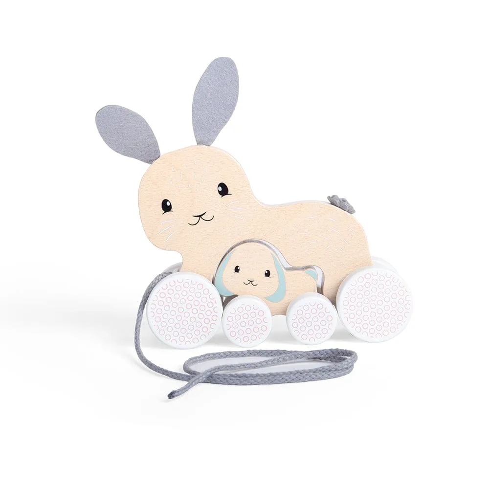 Bigjigs Toys Wooden Pull Along Bunny & Baby