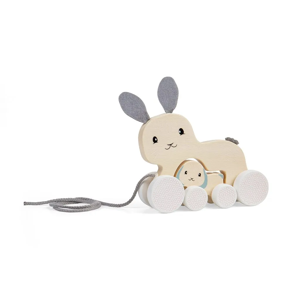 Bigjigs Toys Wooden Pull Along Bunny & Baby