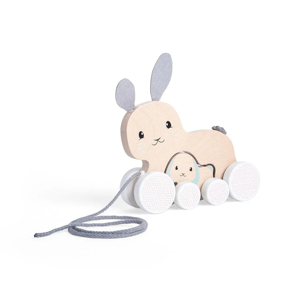 Bigjigs Toys Wooden Pull Along Bunny & Baby