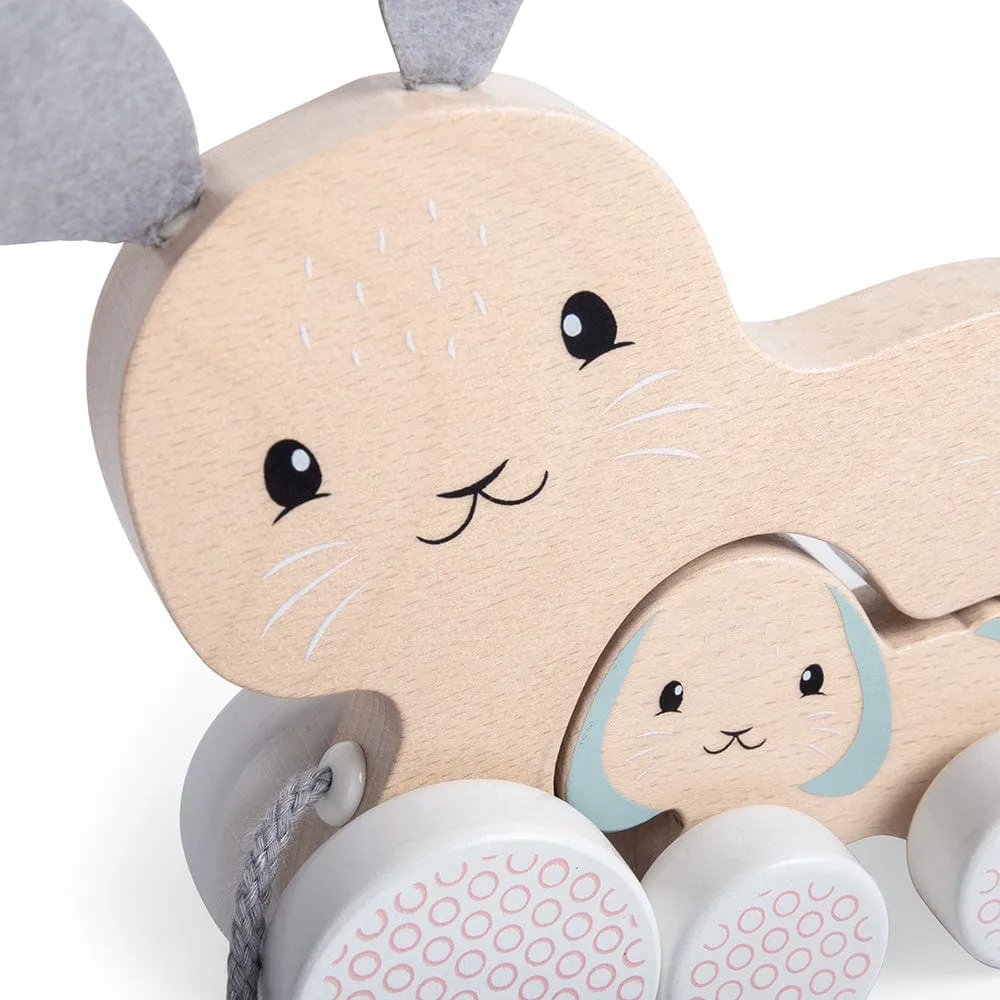 Bigjigs Toys Wooden Pull Along Bunny & Baby