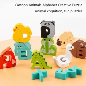 Children's cartoon animal letters puzzle toys