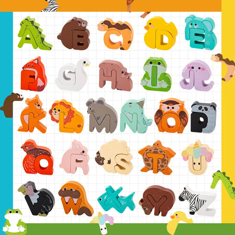 Children's cartoon animal letters puzzle toys