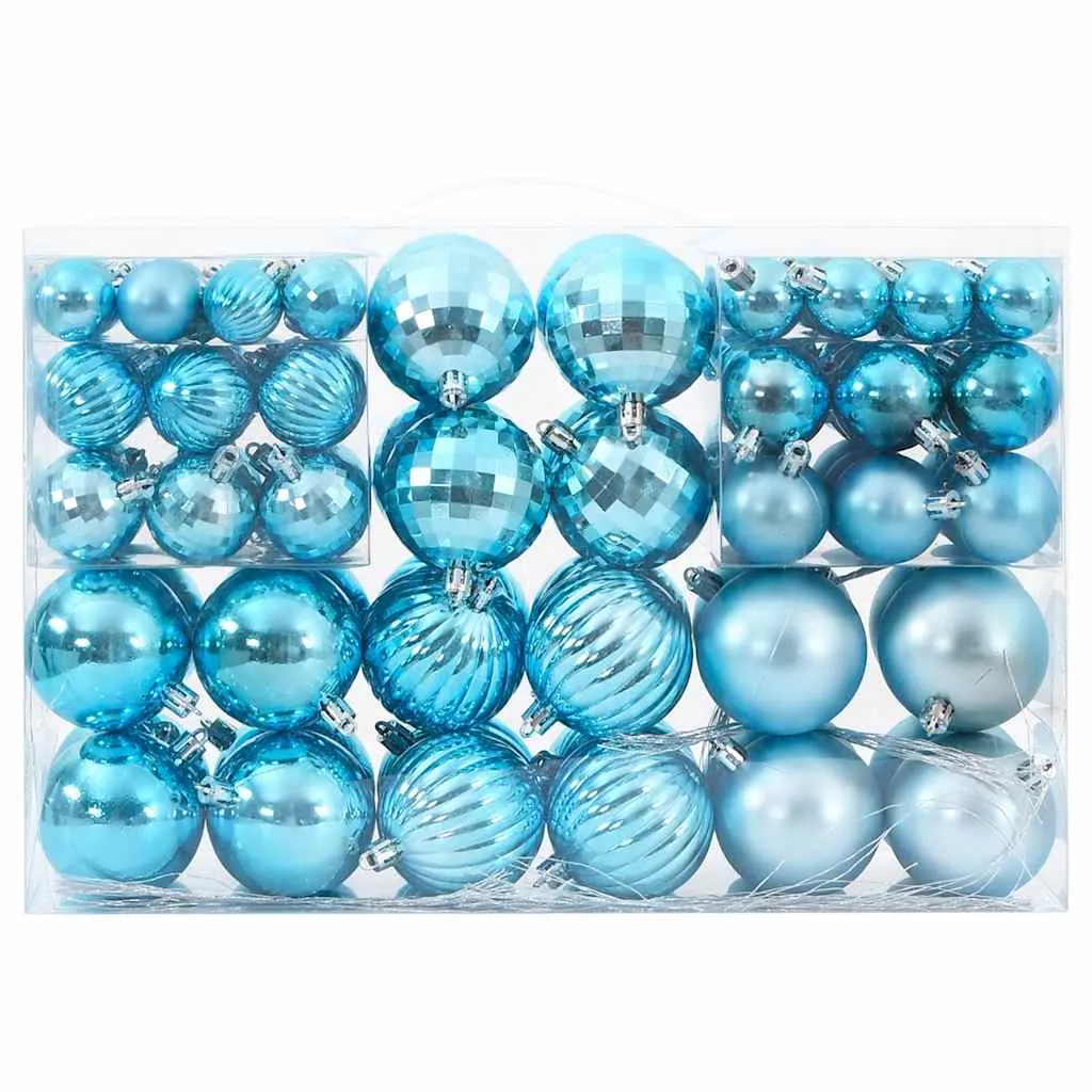 Christmas Baubles 100 pcs Turquoise Ø3/4/6 cm