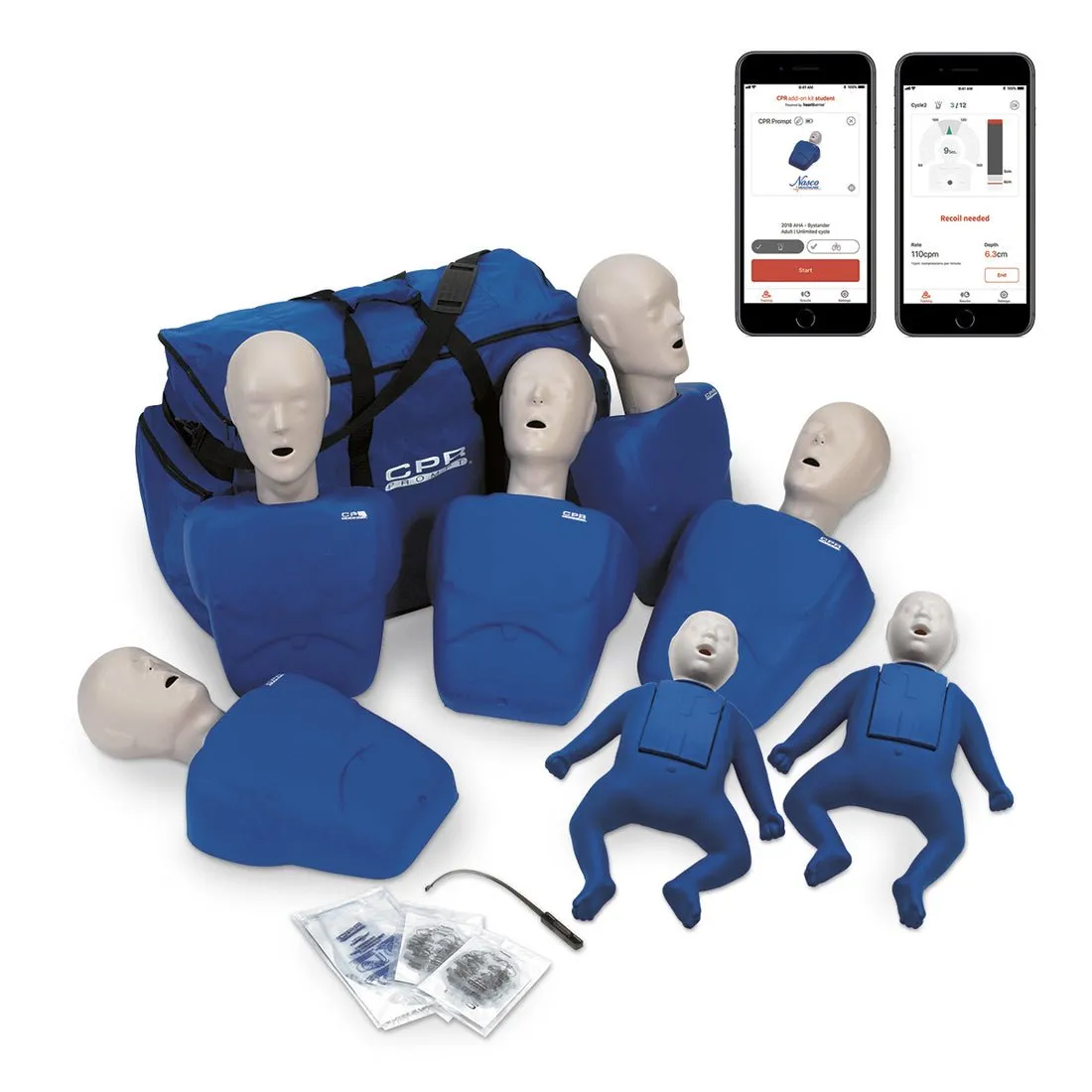 CPR Prompt® Plus Complete TPAK700 7-Pack powered by Heartisense®, Blue