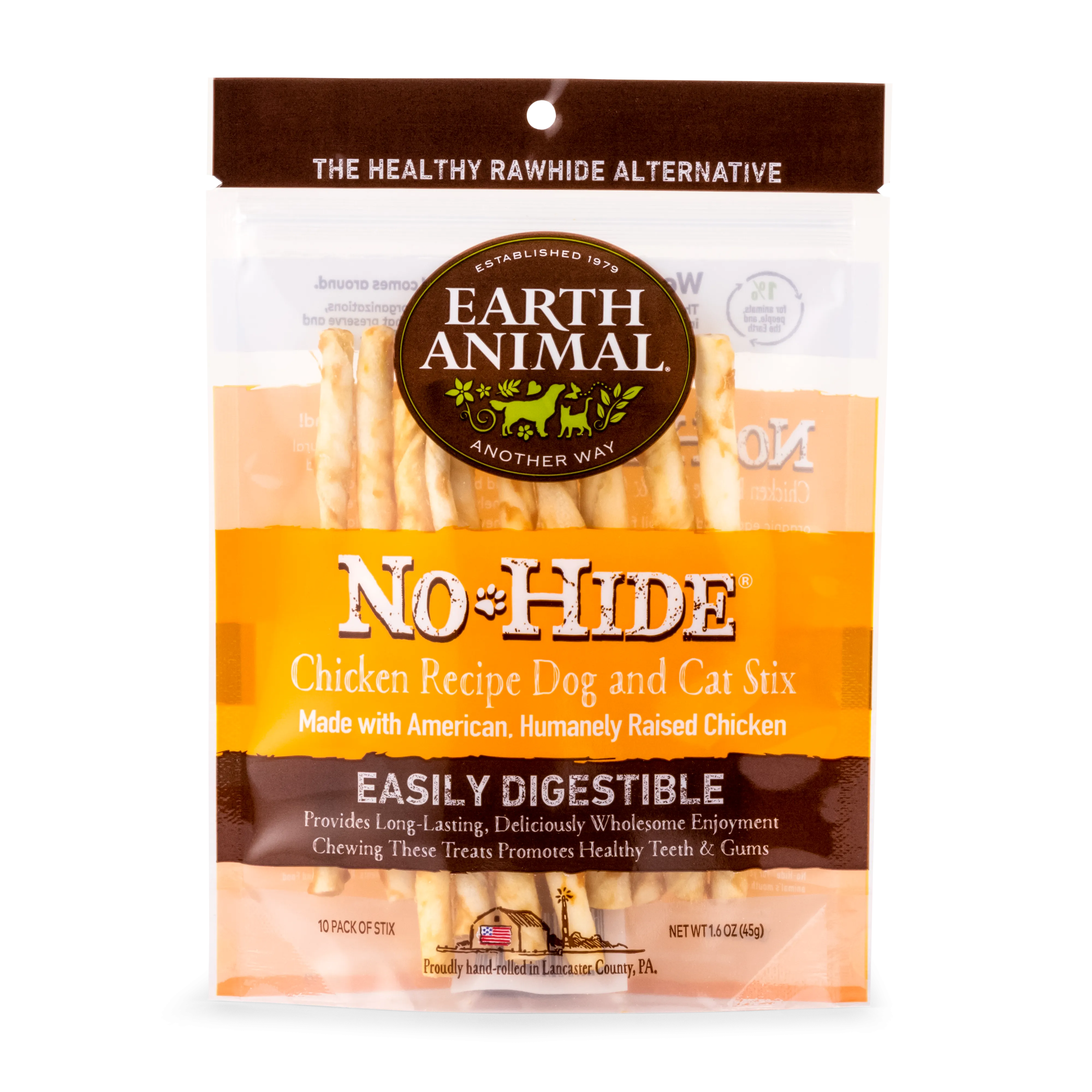 Earth Animal 10-Pack No-Hide Chicken Chew Stix Dog Treats