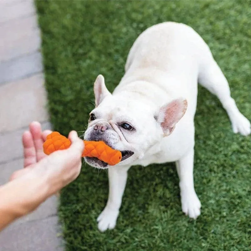 Goofy Tails Non Toxic Rubber Squeaky Bone Toy for Dogs