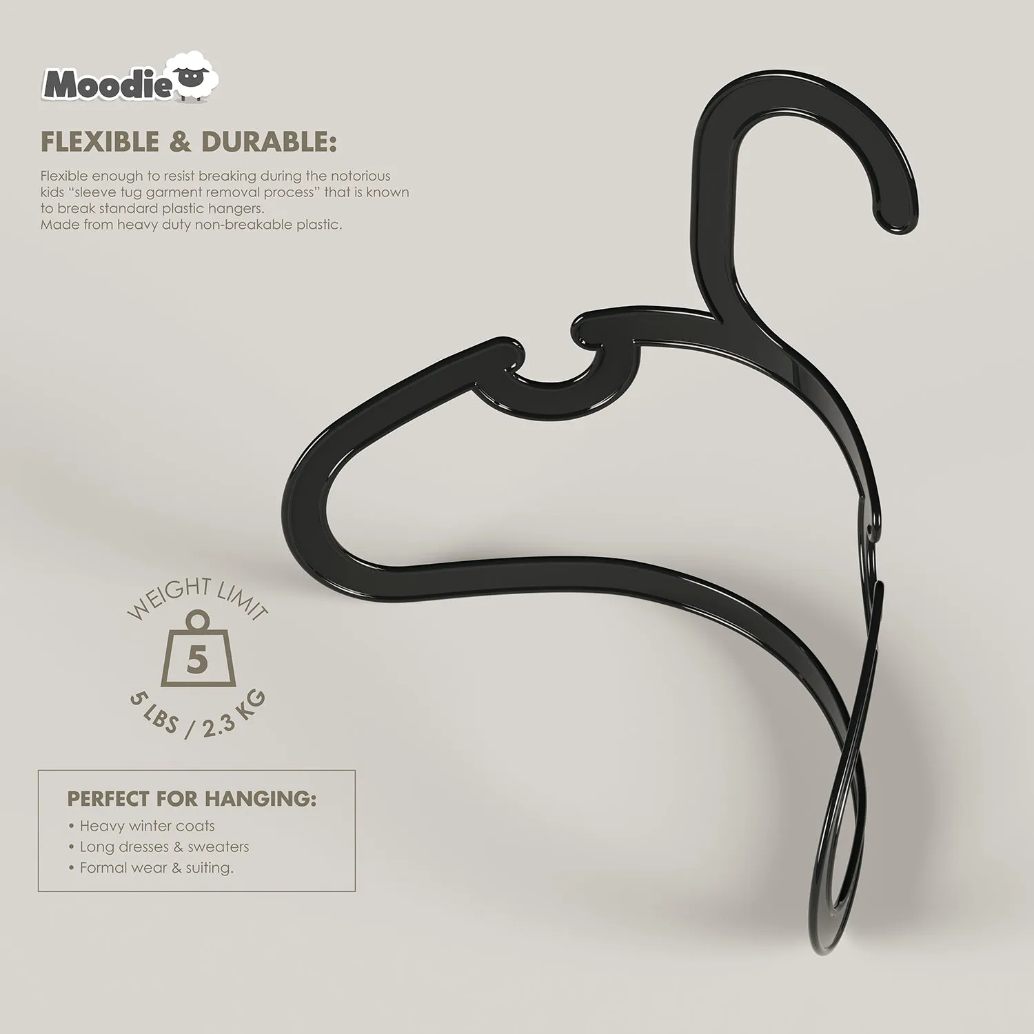 Kids Recycled Plastic Hangers - Black