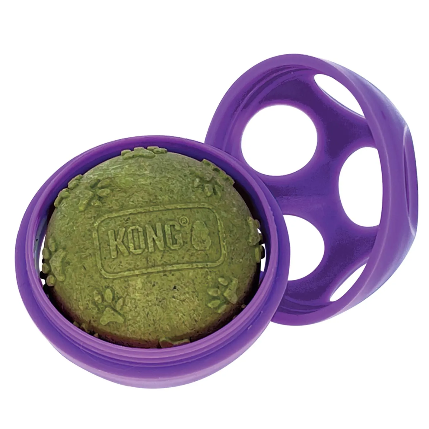 KONG Moon Ball with Paw Ball Catnip, Purple