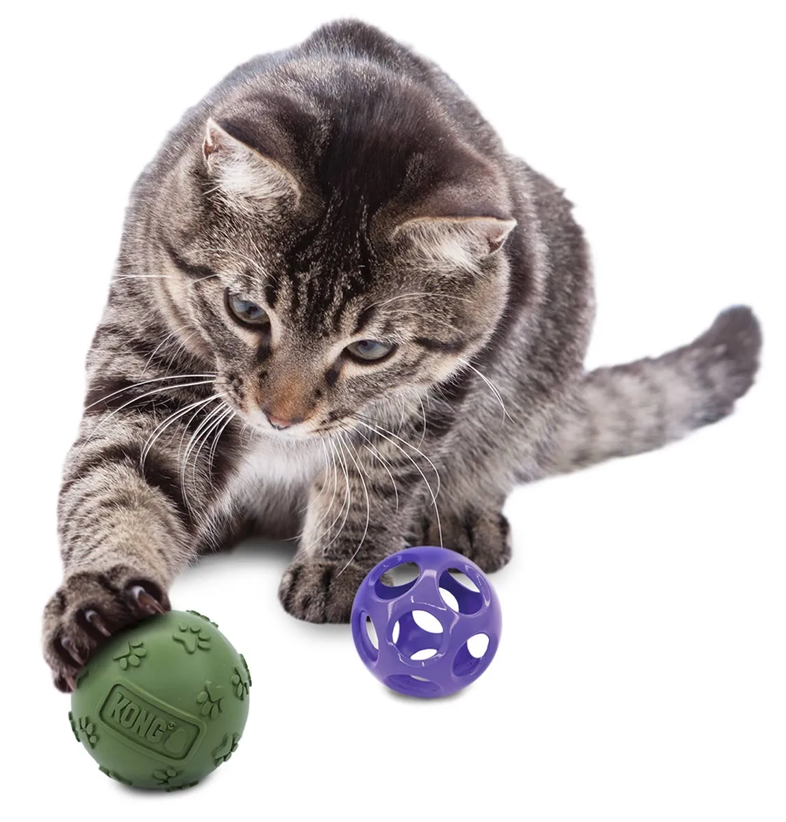 KONG Moon Ball with Paw Ball Catnip, Purple