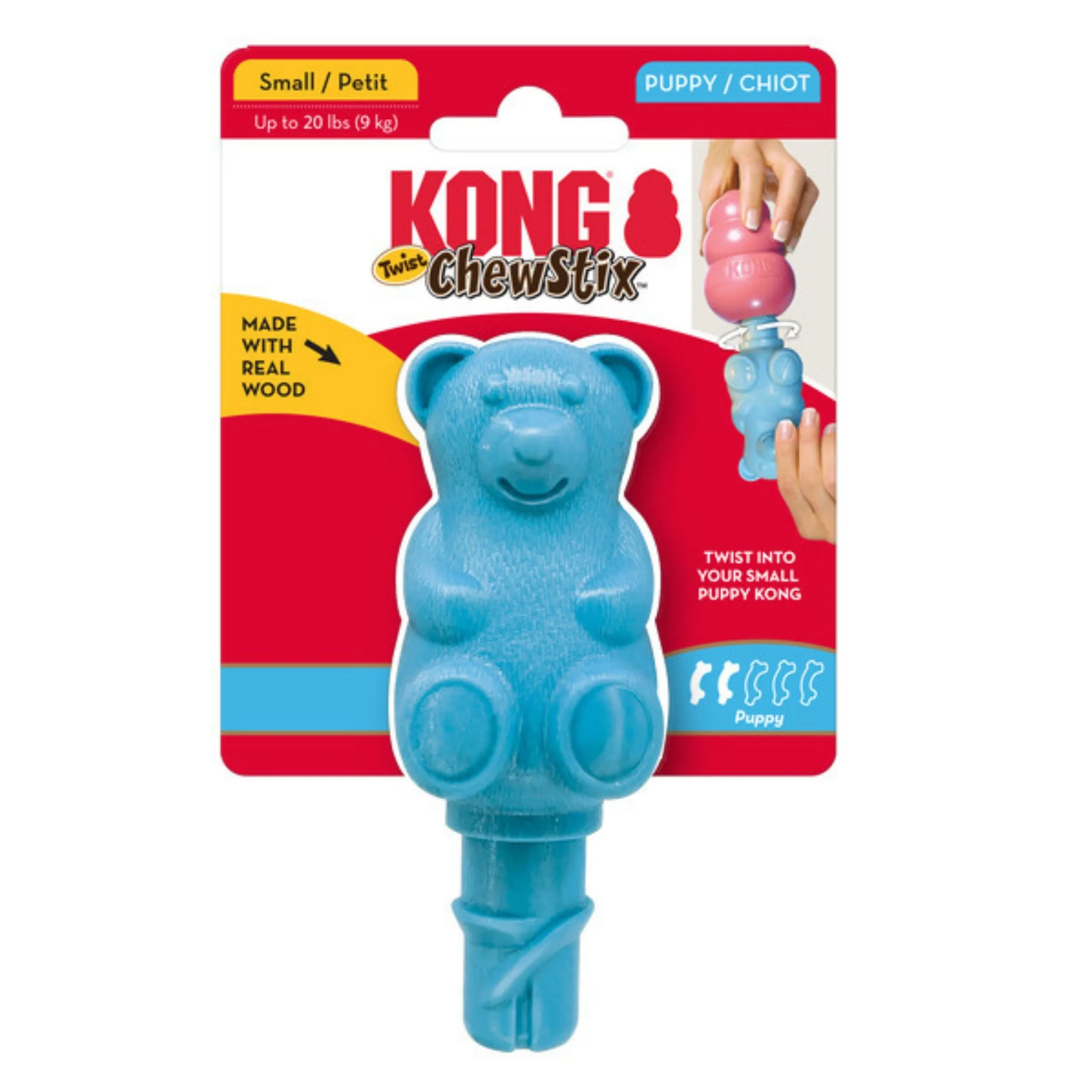 Kong Puppy ChewStix Twist Bear Toy For Dogs