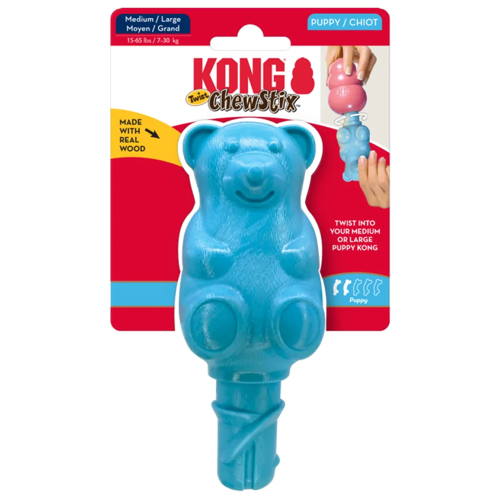 Kong Puppy ChewStix Twist Bear Toy For Dogs