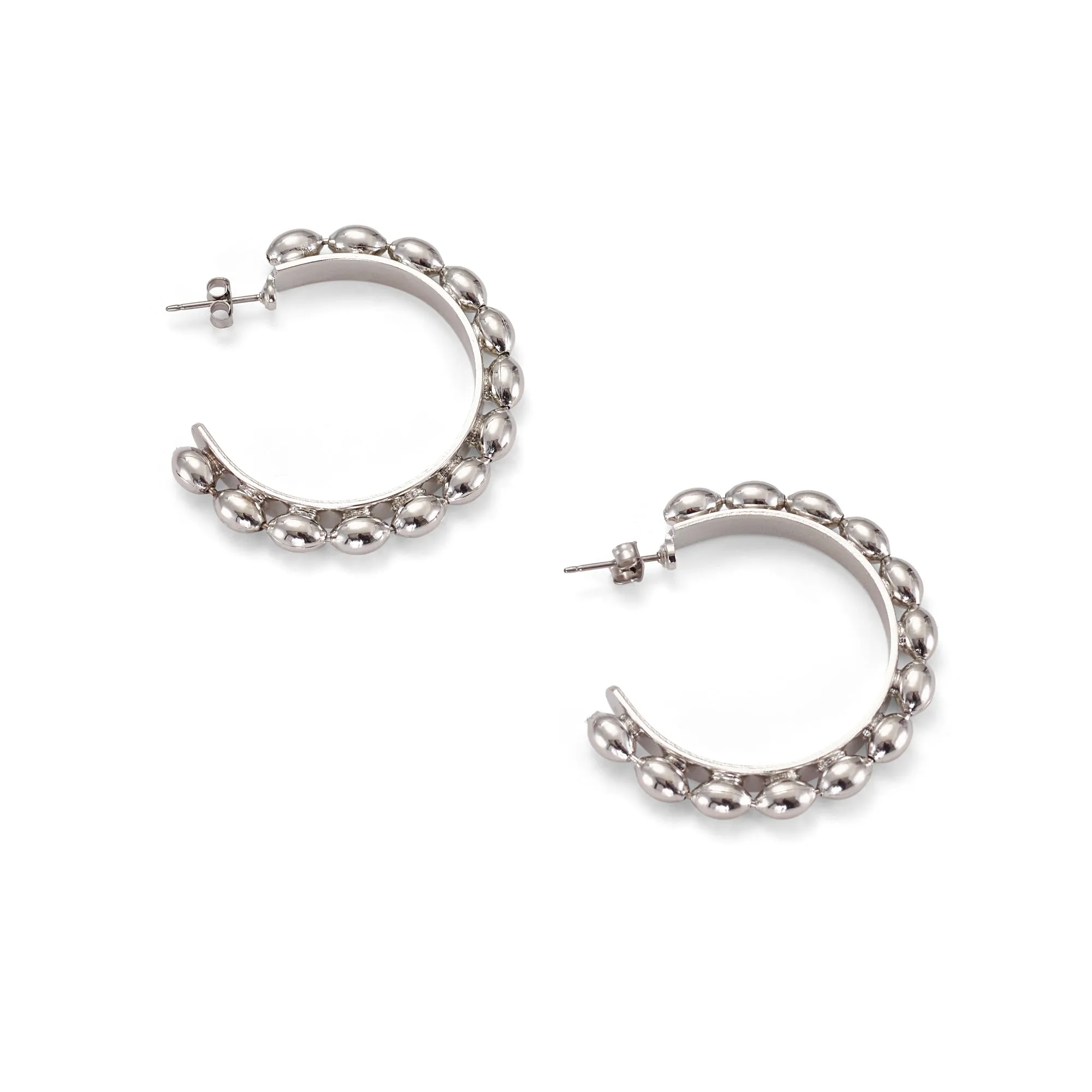 Lucia Ball Chain Hoop Earrings