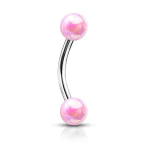 Metallic AB Coating Balls Over 316L Surgical Steel WildKlass Curved Barbells for Eyebrow, Daith and More