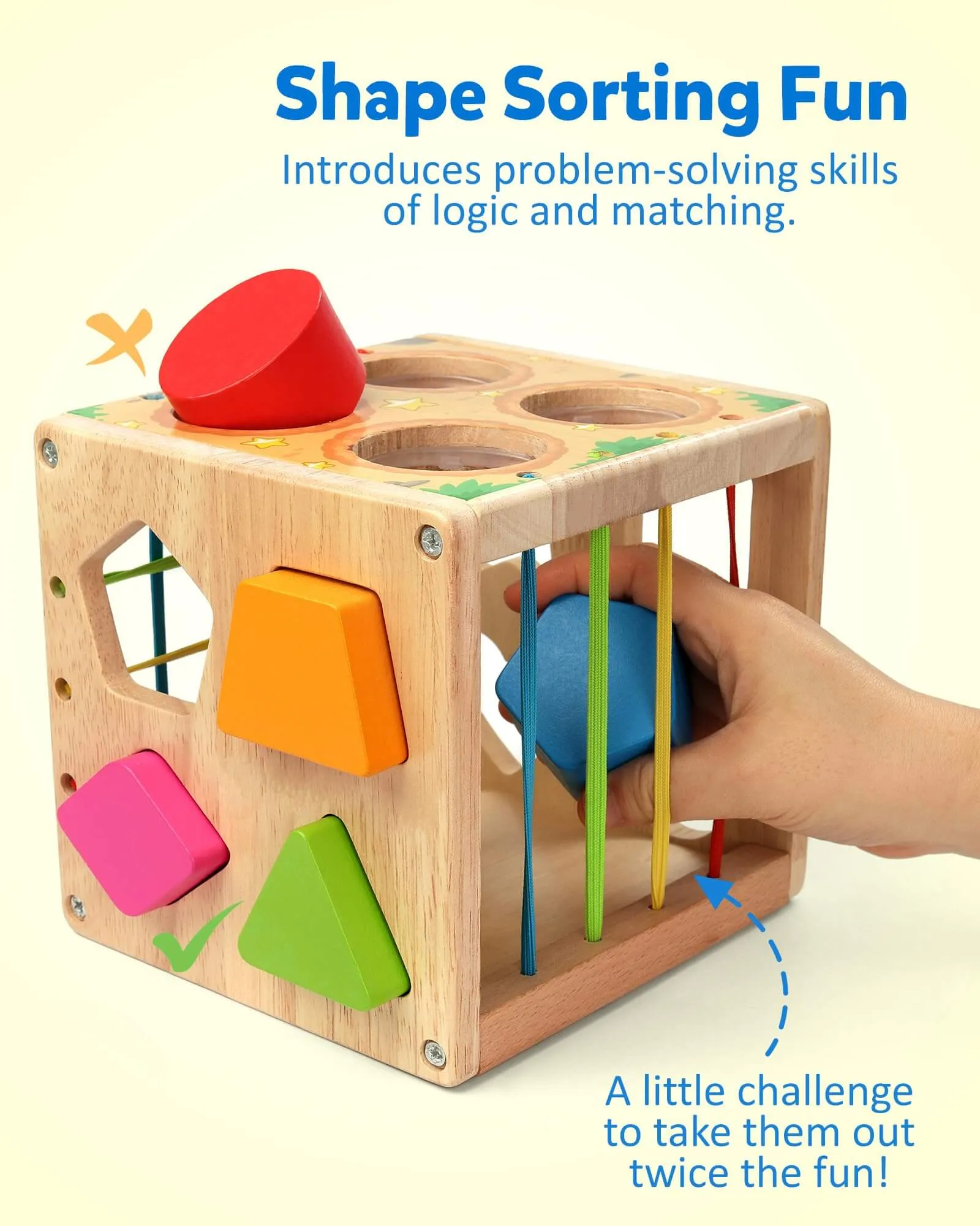 Mole Sorter Cube  Wooden Shape Sorter