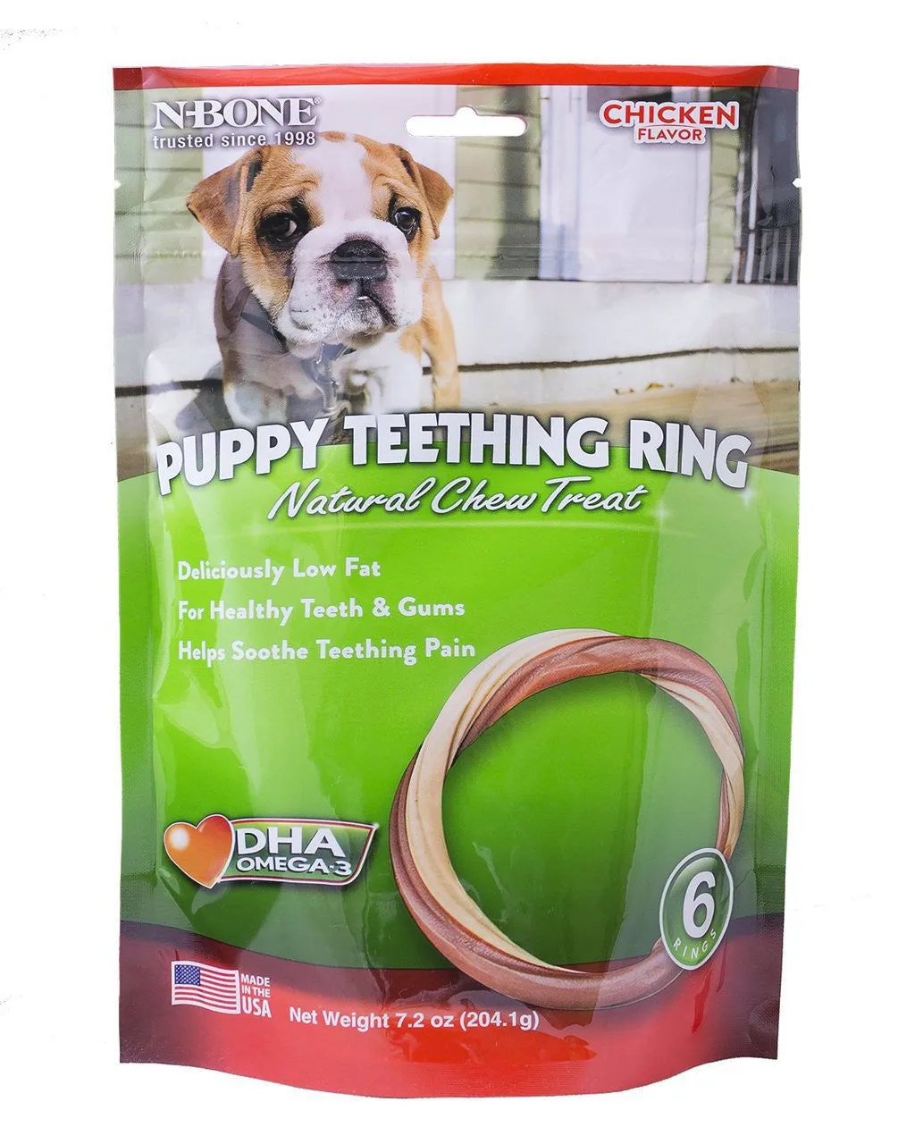 N-Bone Chicken Flavor Puppy Teething Ring 6 Pack