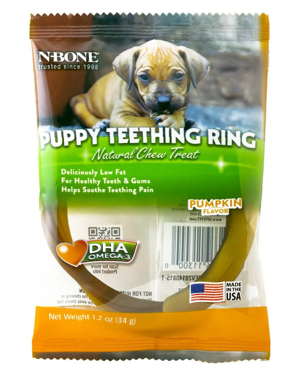 N-Bone Pumpkin Flavor Puppy Teething Ring