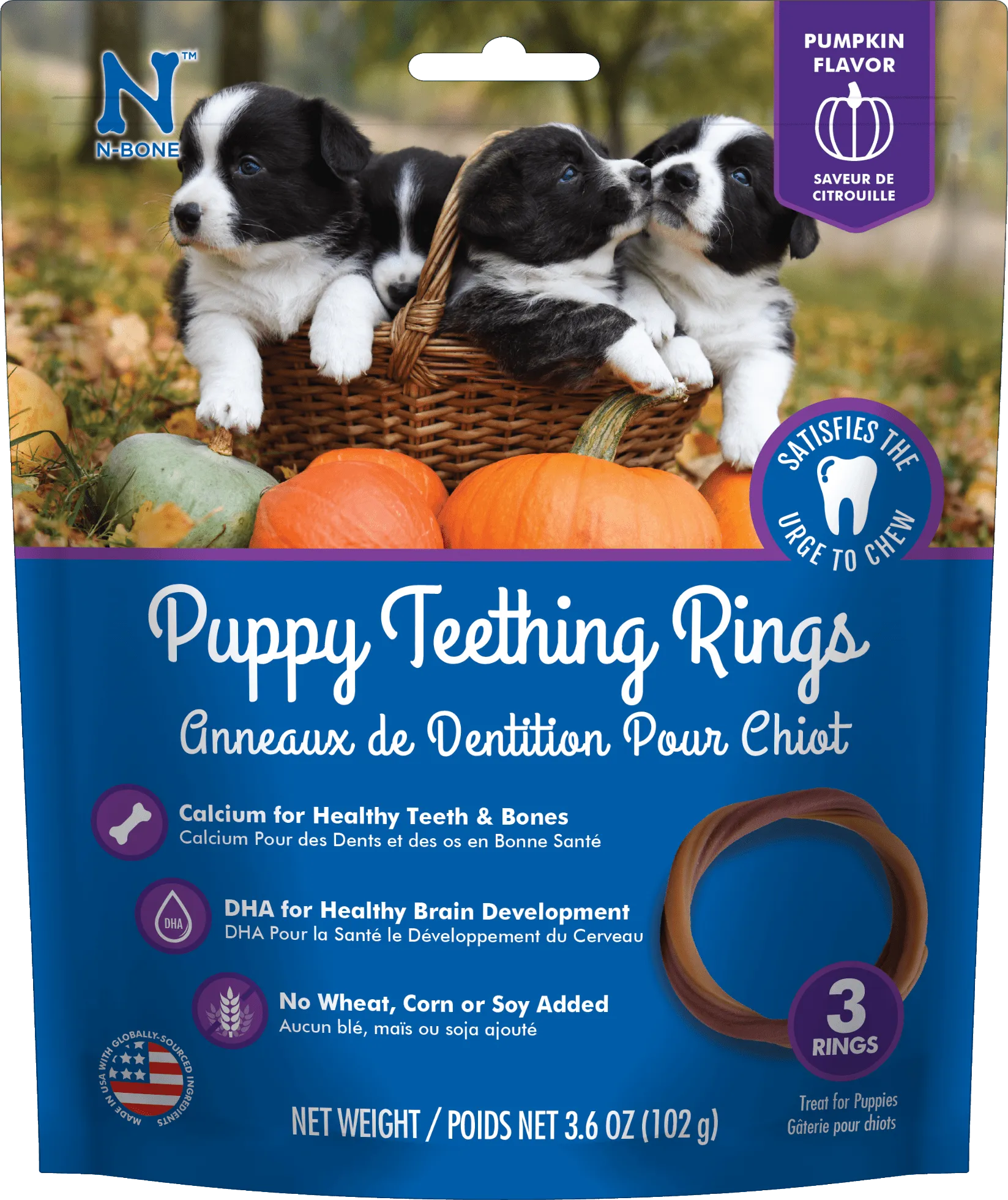 N-Bone® Puppy Teething Rings Pumpkin Flavor