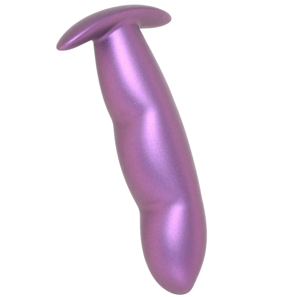 Ouch! Smooth Silicone Finger Butt Plug in Metallic Purple