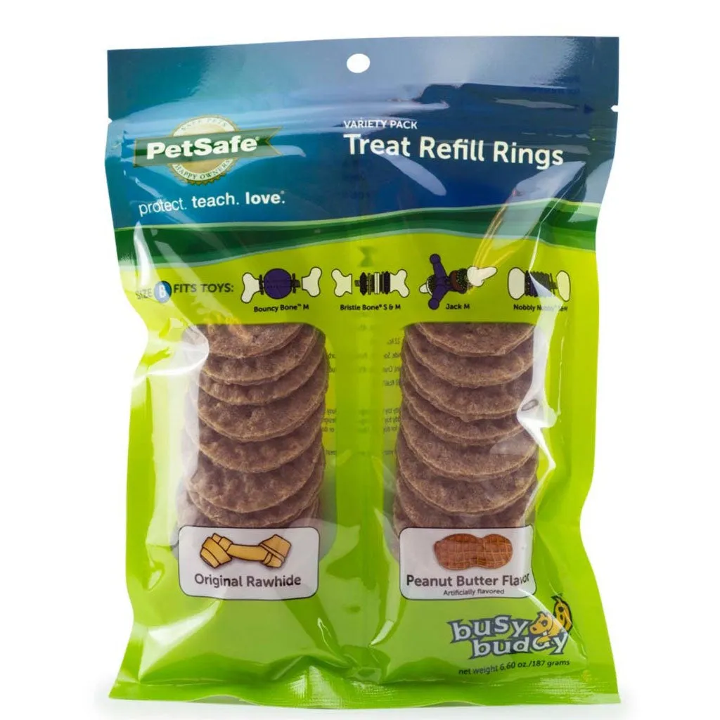 Petsafe Busy Buddy Peanut Butter & Rawhide Variety Pack Refill Rings Dog Treat