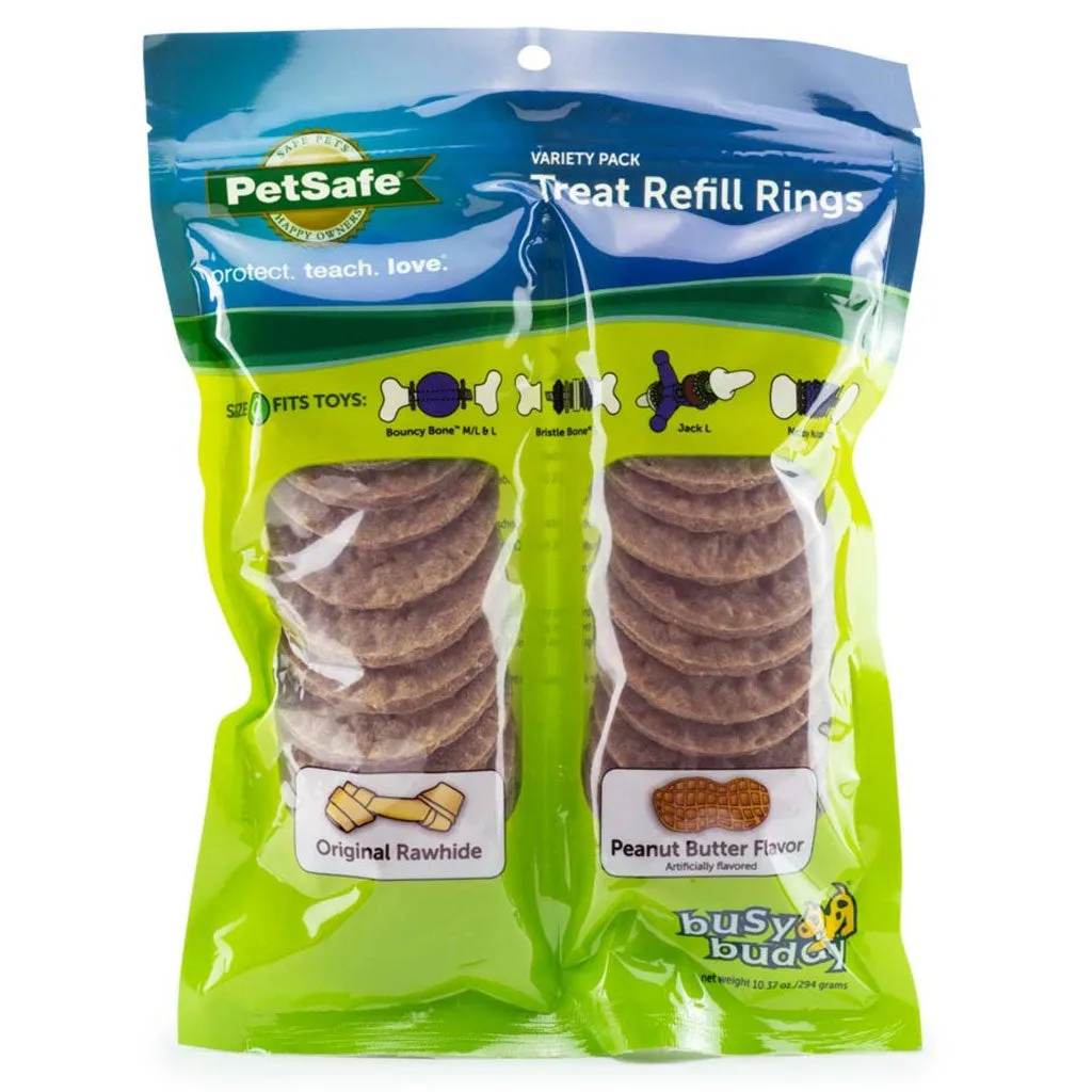 Petsafe Busy Buddy Peanut Butter & Rawhide Variety Pack Refill Rings Dog Treat