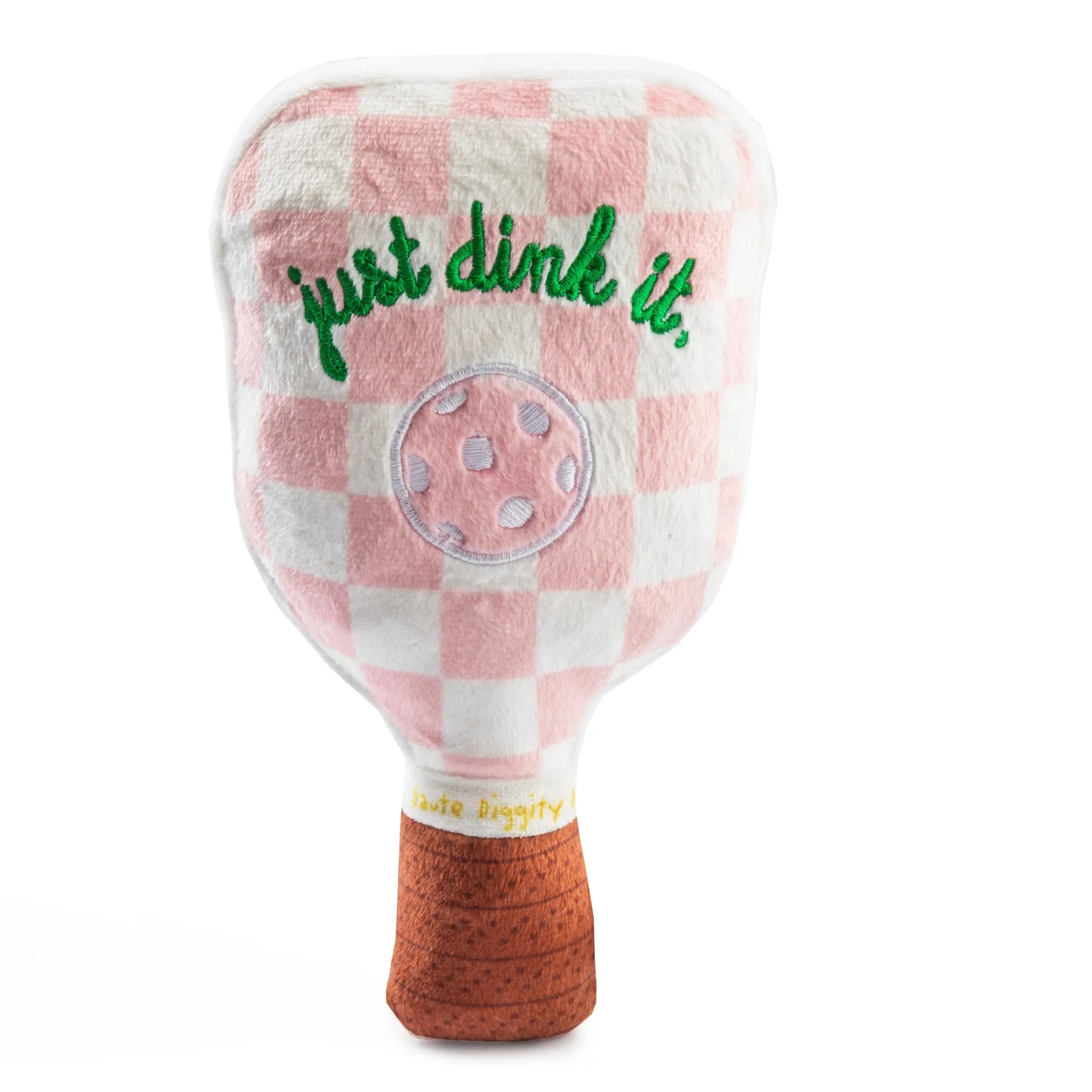 Pickleball Paddle Dog Toy | Pink Checker