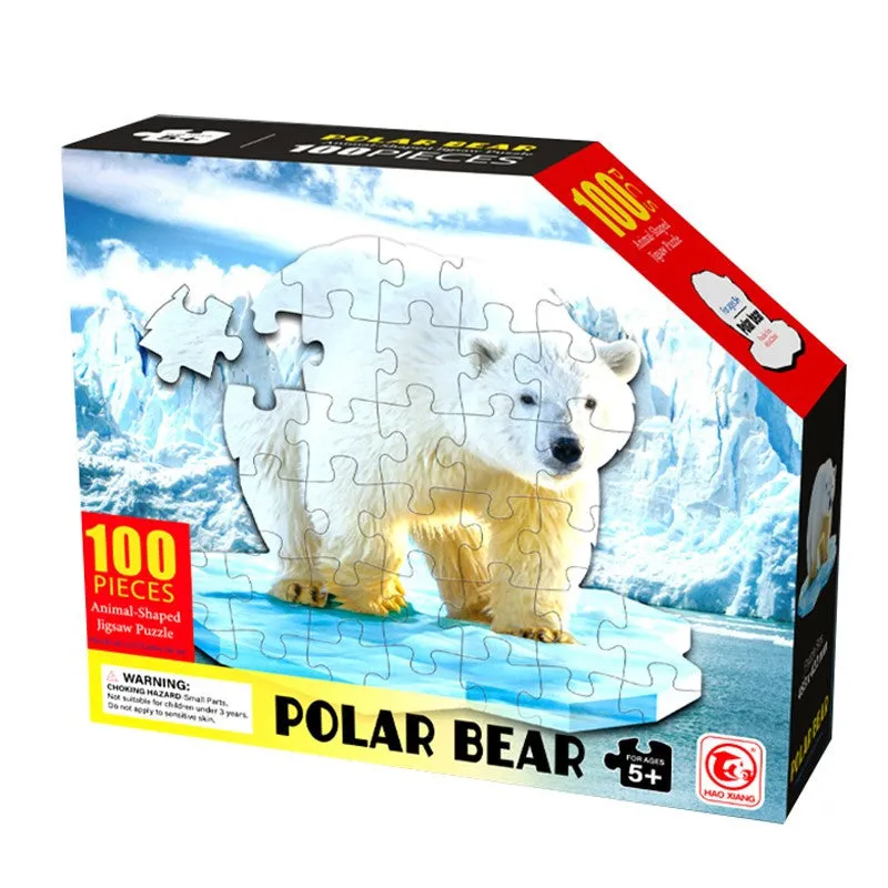 Polar Bear Animal Shaped Jigsaw Puzzle 100 pieces - 655