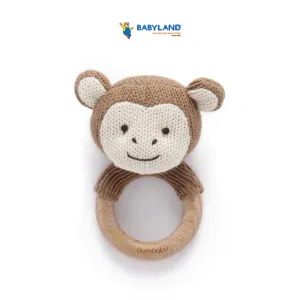 Purebaby - Organic Knitted Monkey Rattle Coconut (0m )