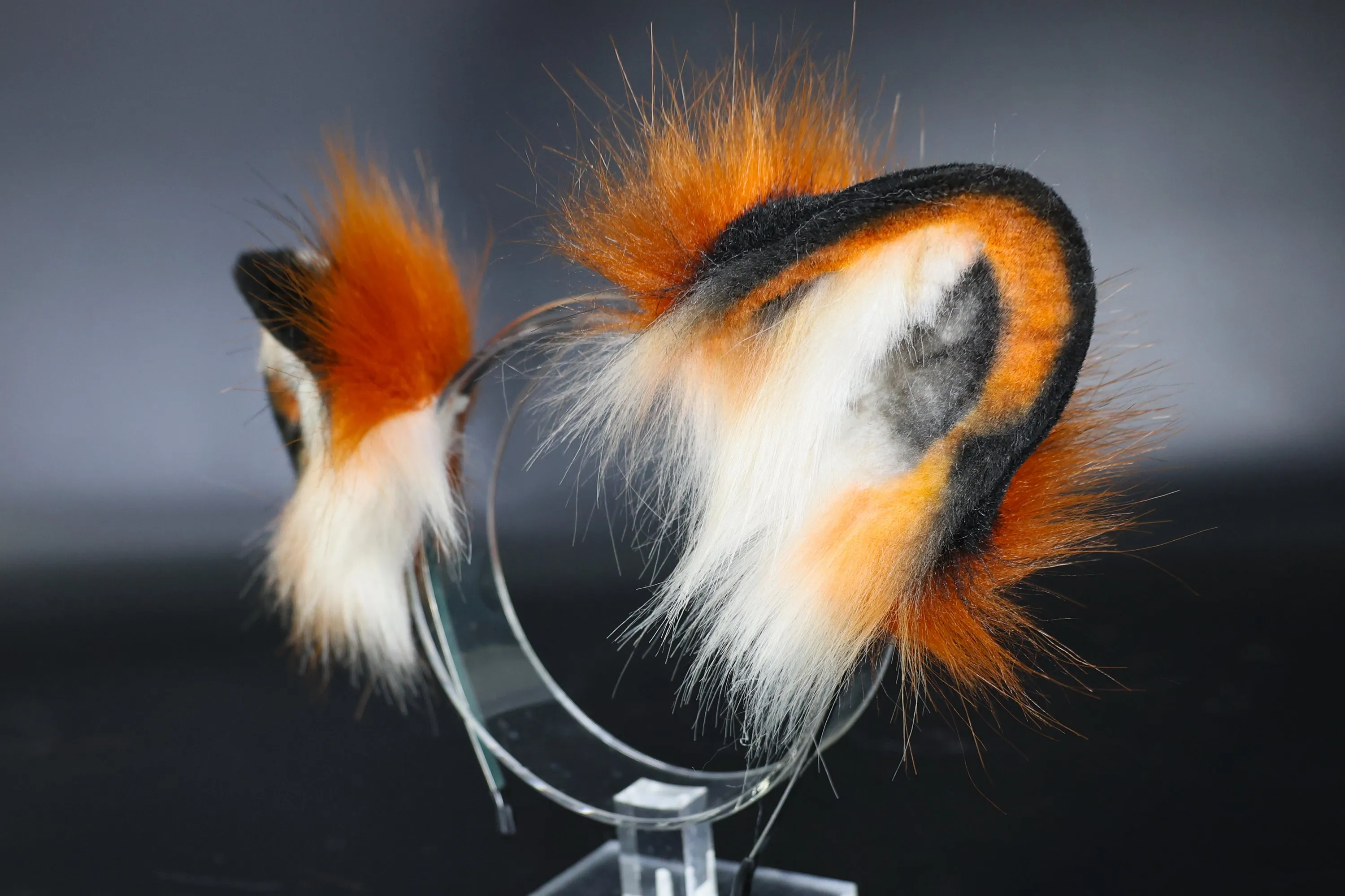 Realistic faux fur tiger ear and tail set tiger cosplay ear and tail set tiger petplay set animal cosplay tail and ear petplay tail and ear