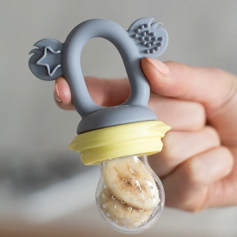 Silicone Feeder & Teether - Lemon Grey