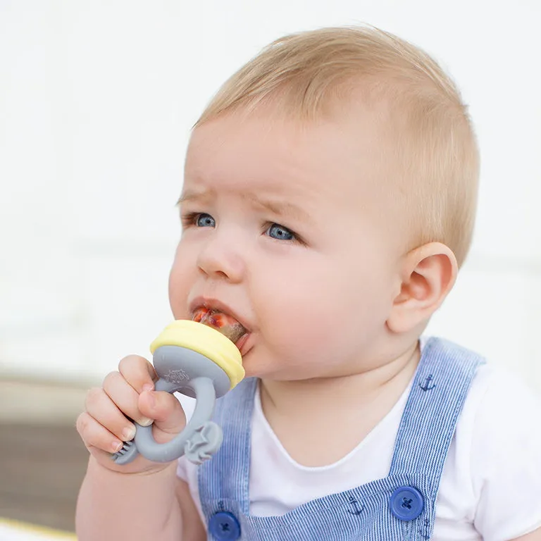 Silicone Feeder & Teether - Lemon Grey