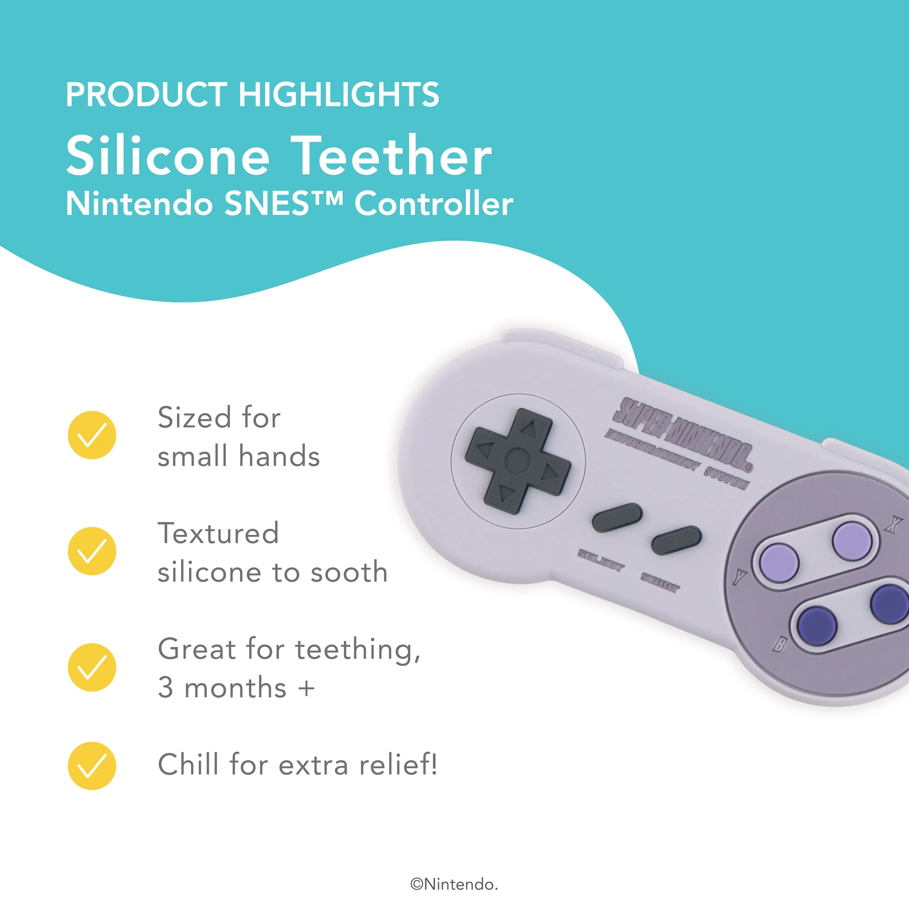 Silicone Teether: Nintendo SNES™ Controller