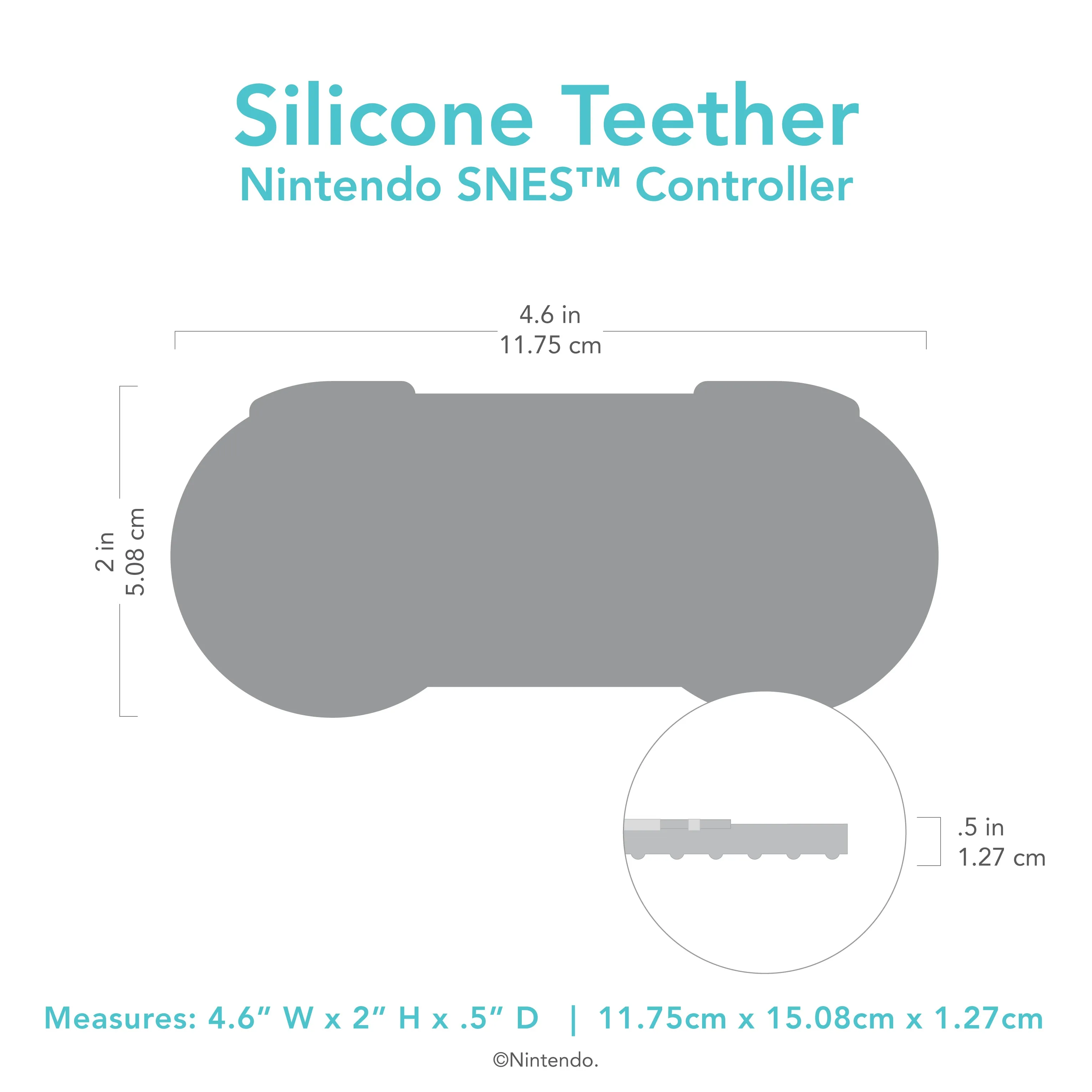 Silicone Teether: Nintendo SNES™ Controller