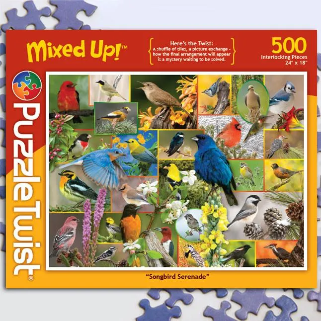 Songbird Serenade 500 Piece Puzzle Twist Jigsaw Puzzle - Quick Ship