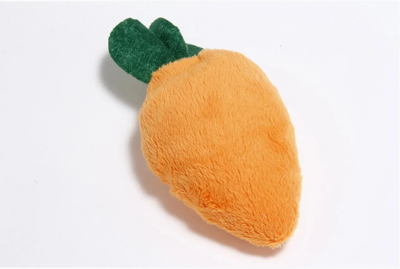 Squeaky Plush Dog Toys, Teeth Grinding & Training - Carrot