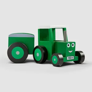 Tractor Ted Tractor and Trailer Wooden Toy