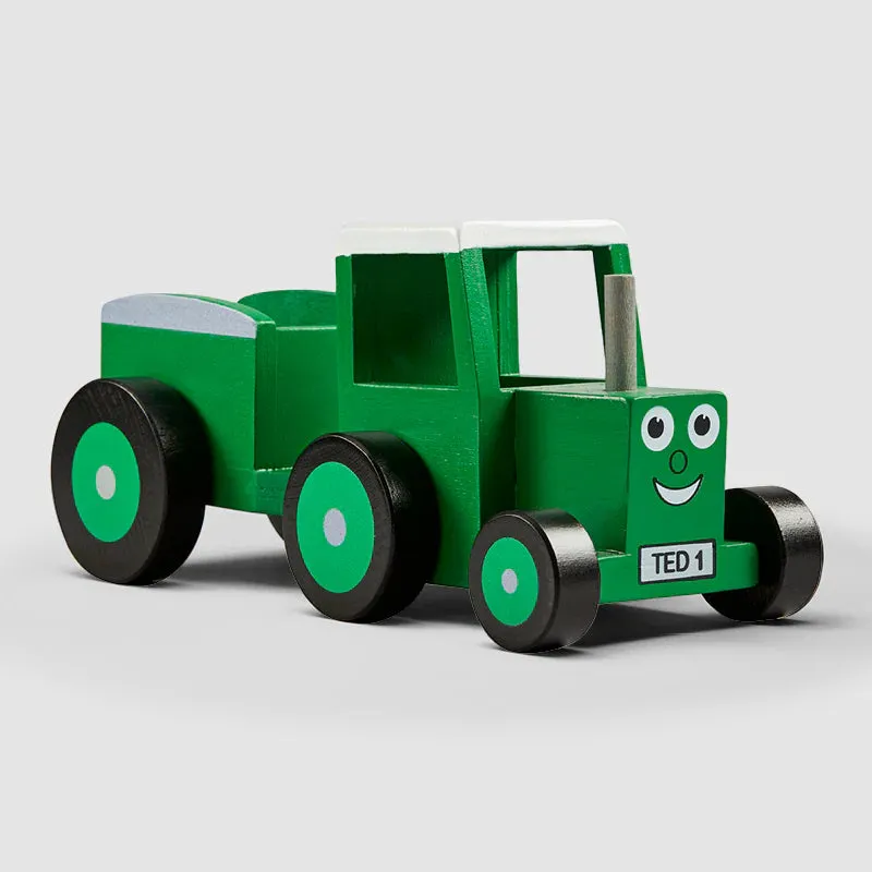 Tractor Ted Tractor and Trailer Wooden Toy