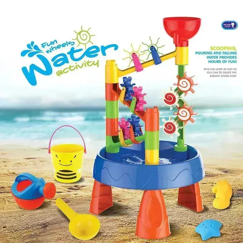 Waterwheel Funnel Beach Table Set Summer Beach Play Children's Toys