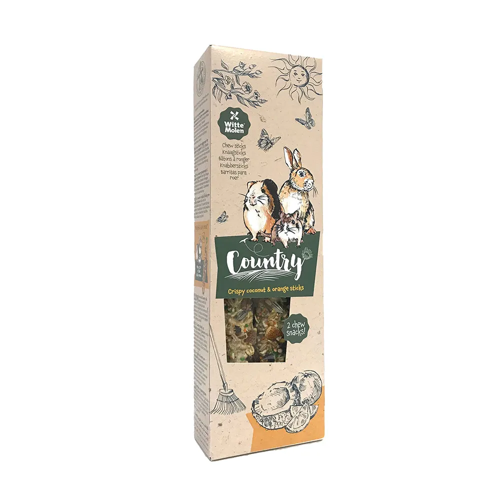 Witte Molen Country chew sticks coconut & orange 180g