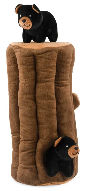 Zippy Burrow 4 Piece Black Bear Log Dog Toy